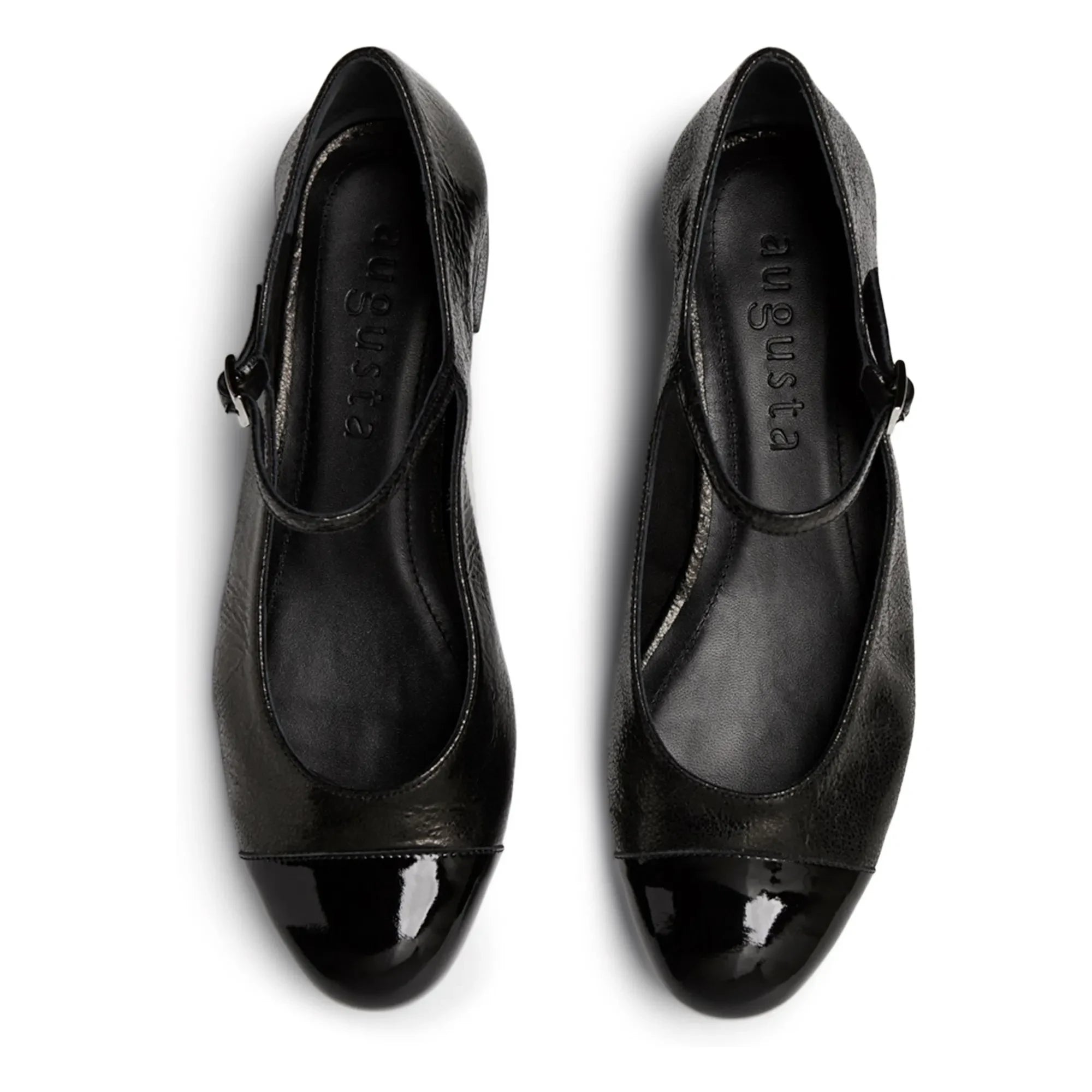 Augusta - Lola Metallic Mary Jane Shoes | Black