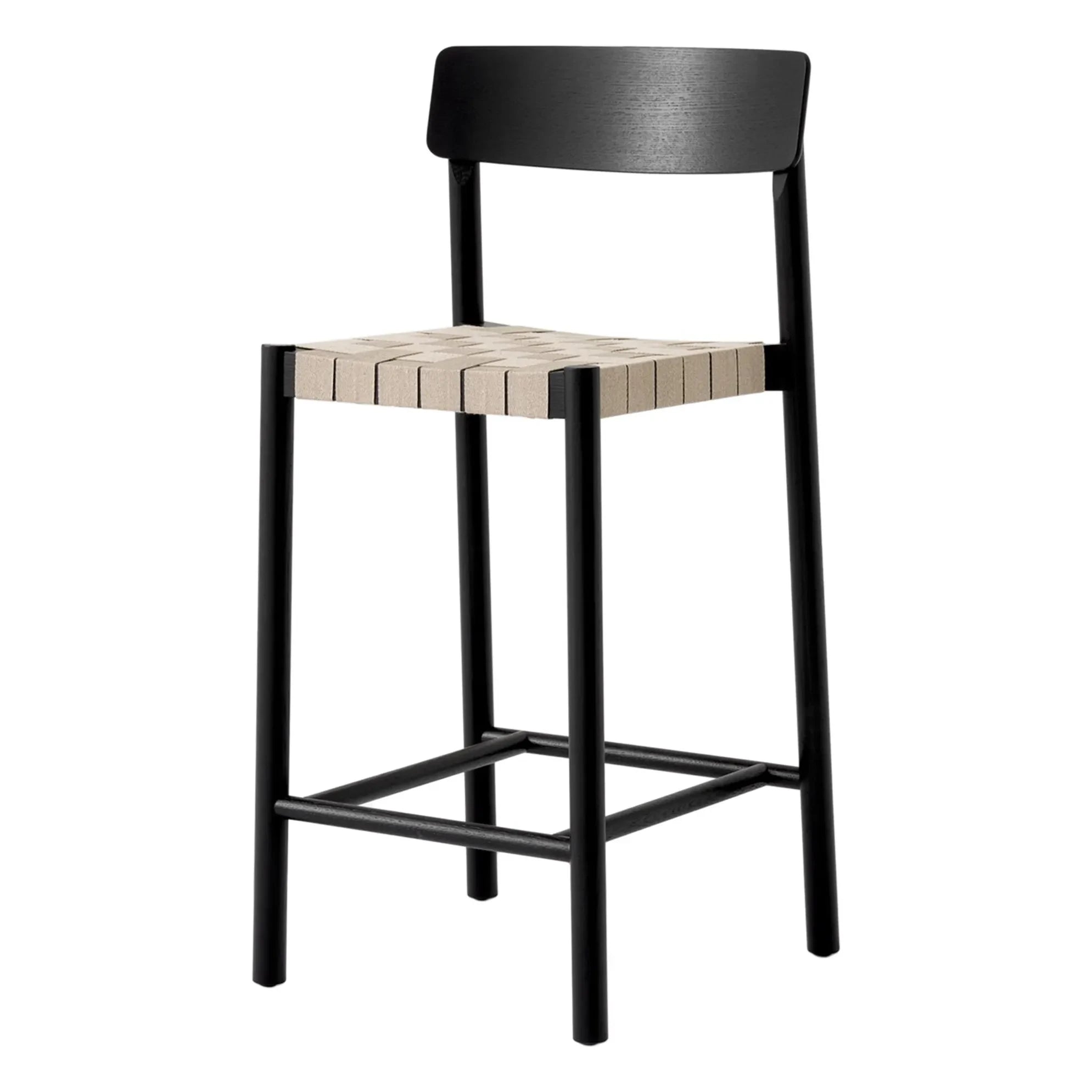 & Tradition - Betty TK12 doğal dokuma bar taburesi 65 cm, dişbudak ağacı
