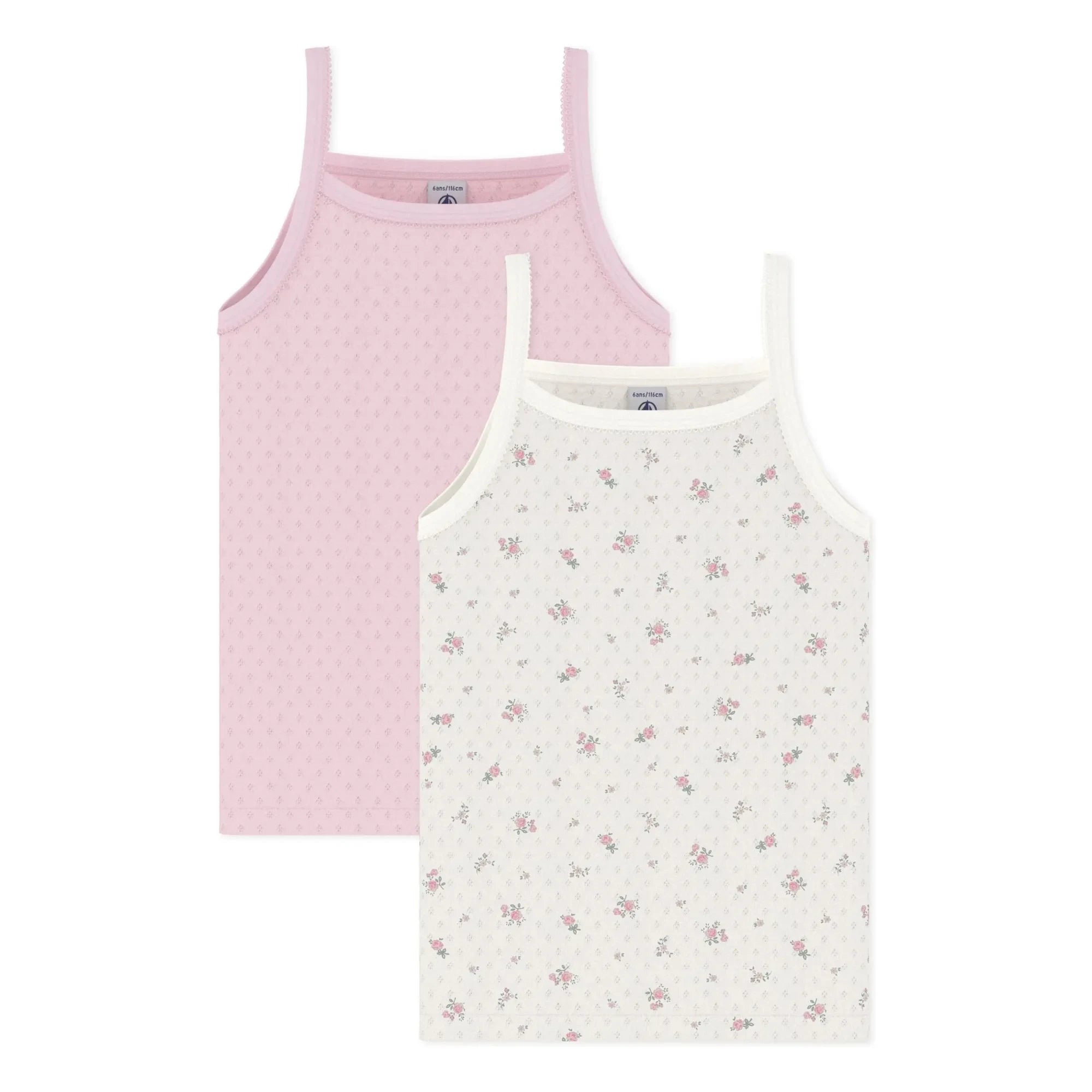 Petit Bateau - Poppy Patterned Light Embroidered Tank Top | Pink