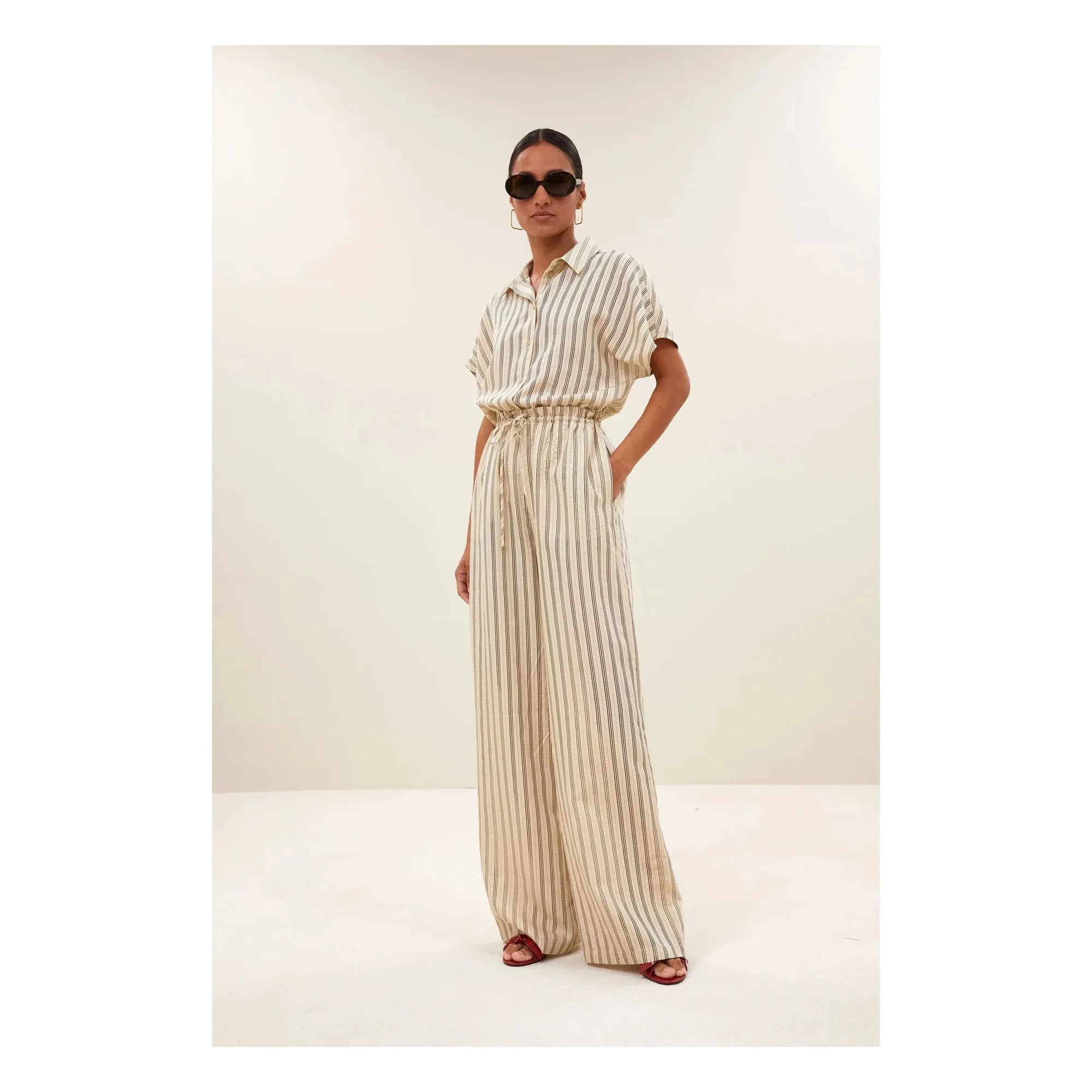 By Bar - Joan Pants Striped | White