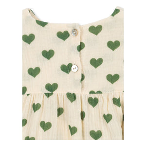 Konges Sløjd - Coco Hearts Organic Cotton Romper | Ecru