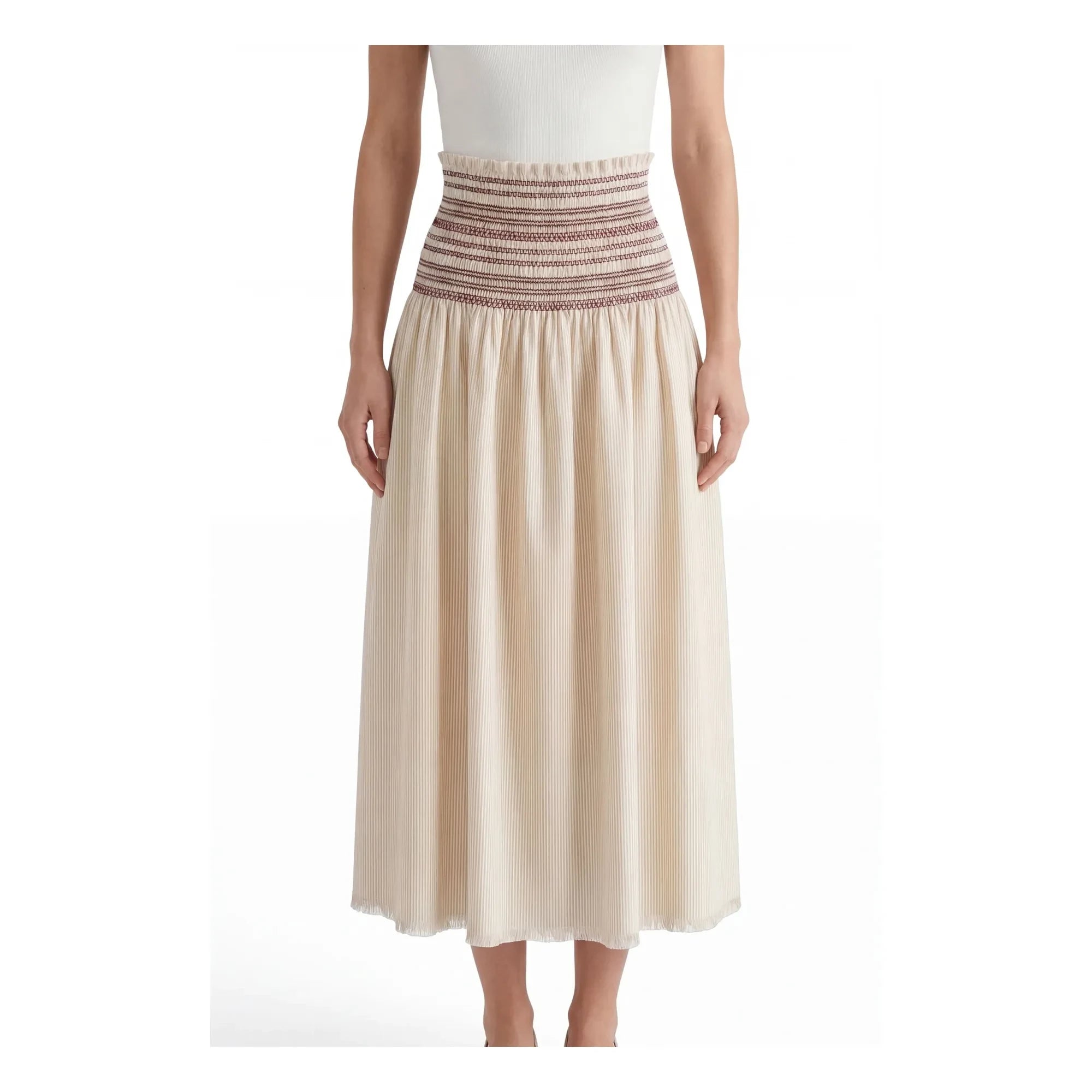 Hod - Aurore Baumwollrock mit Rüschen | Creme