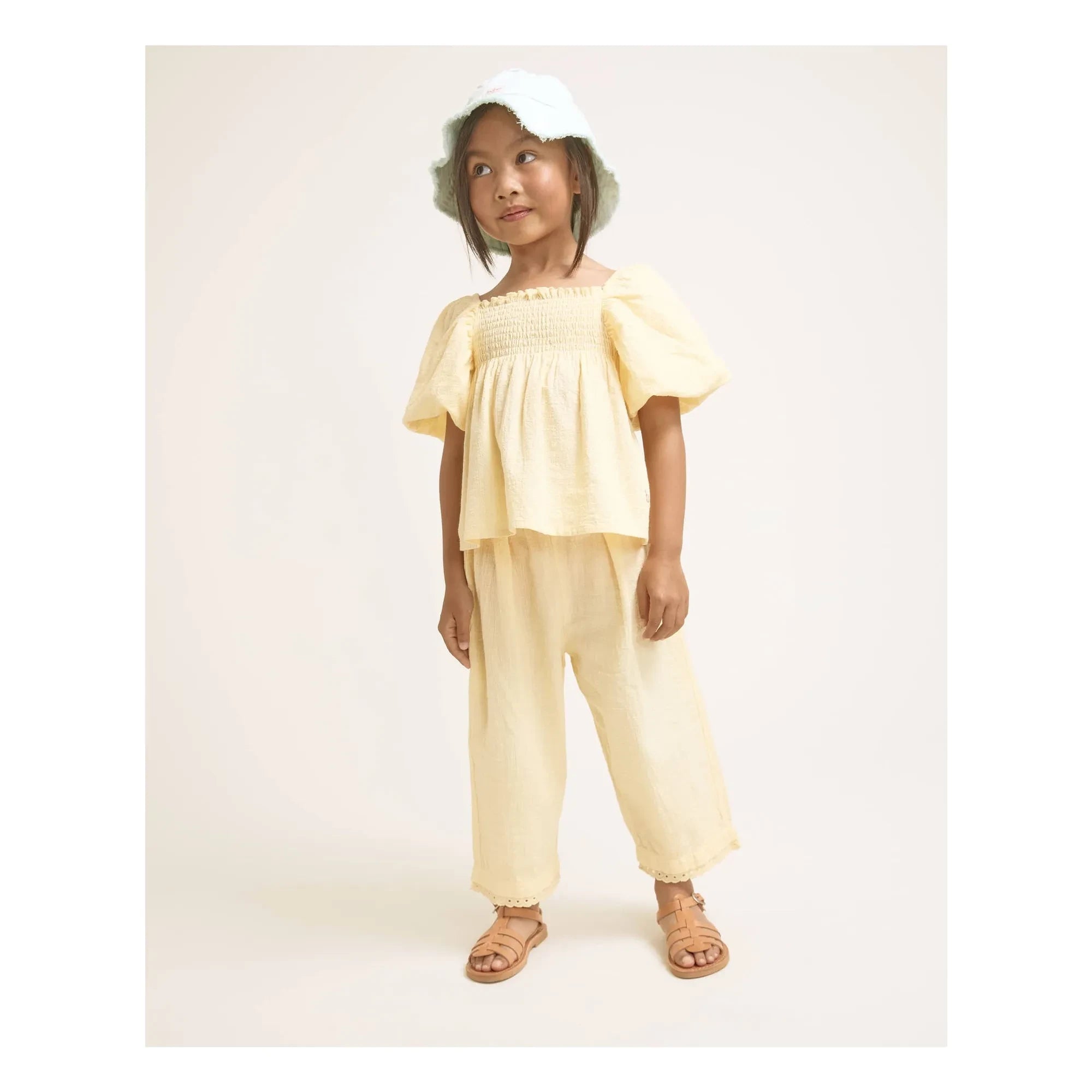 Búho - Organic Cotton Lace Pants | Yellow