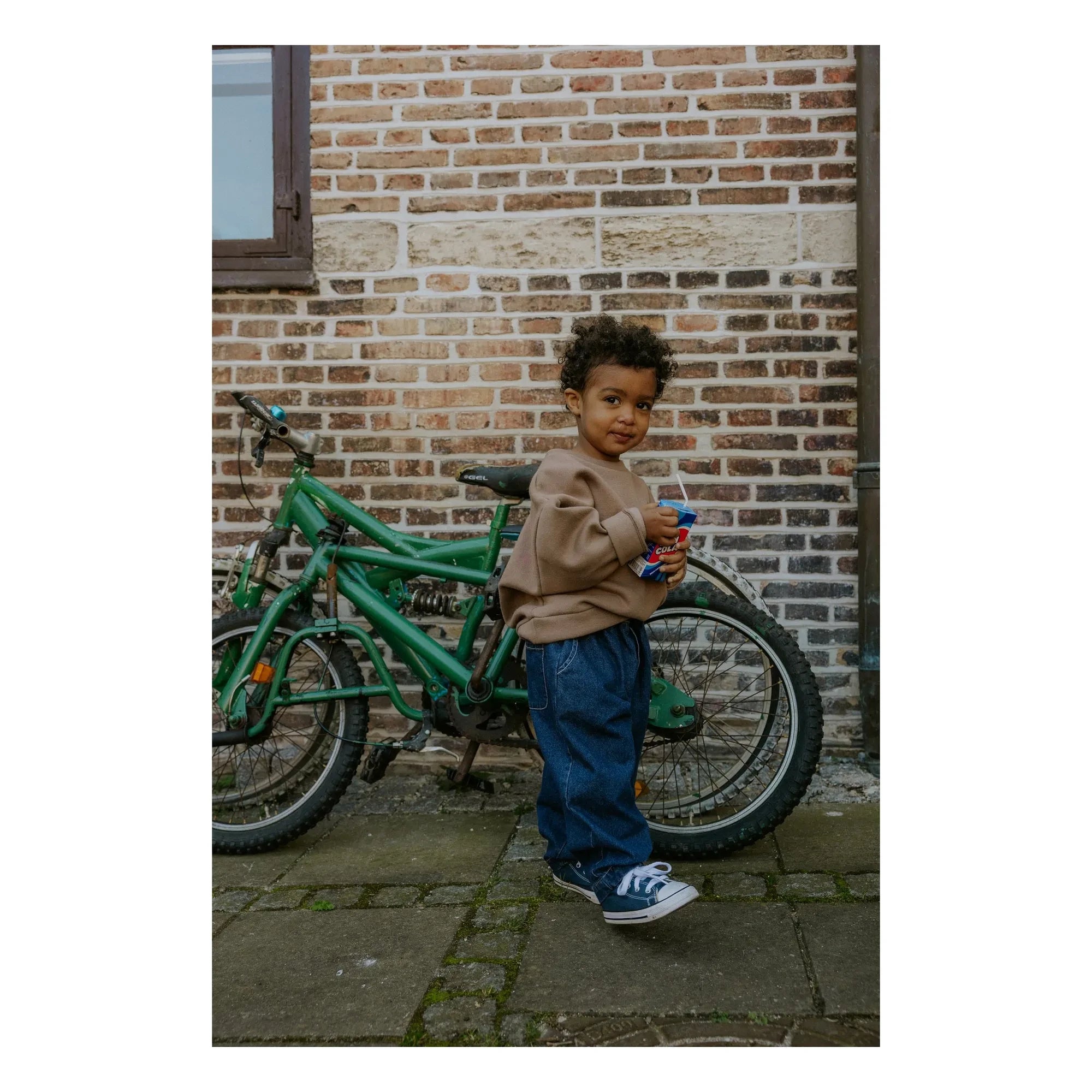 Fliink - Alvin Smiley organik pamuk sweatshirt | Taupe kahverengi