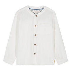 Louise Misha - Amod Organic Cotton Gauze Shirt | White