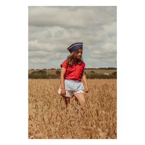 THE LiTTLE POETS - Shorts mit Deolinda-Blumenstickerei | Weiß