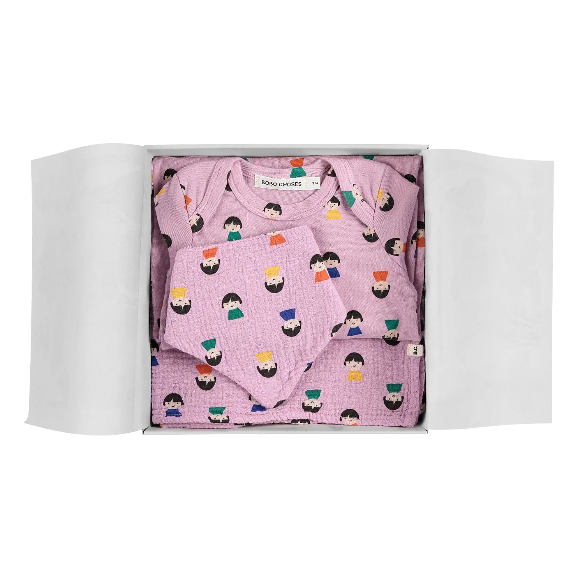 Bobo Choses - Langer Schlafanzug und Bib Piyon Set | Lila