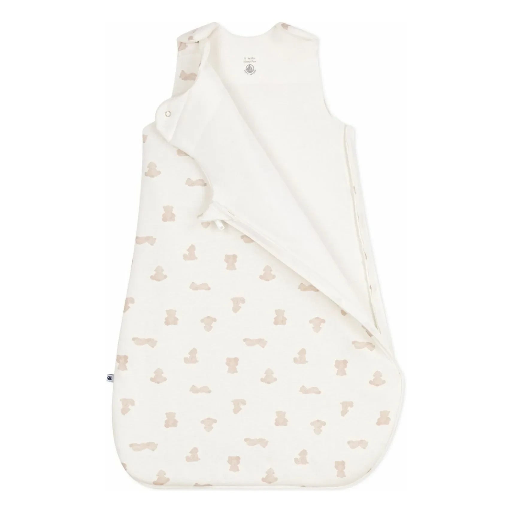 Petit Bateau – Schlafanzug mit Bärenmotiv aus Bio-Baumwolle | Weiß