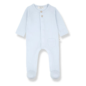 1+ in the family - Gerippter Pyjama Pau | Hellblau