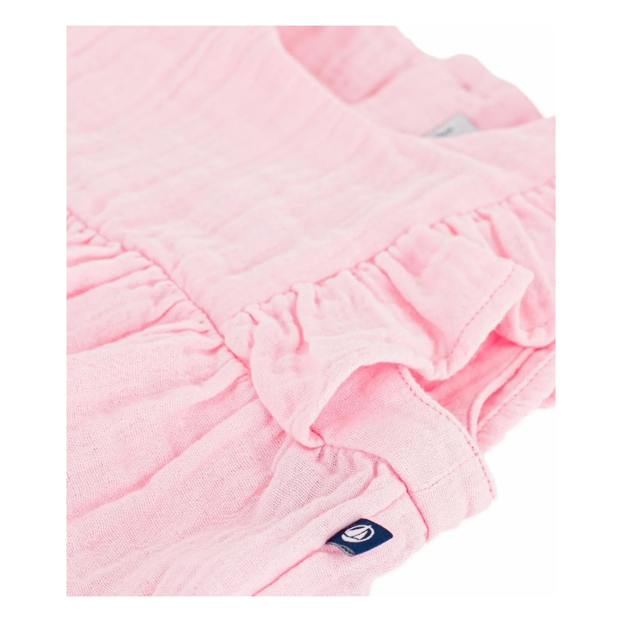 Petit Bateau - Düz organik pamuklu gazlı tulum | Pembe