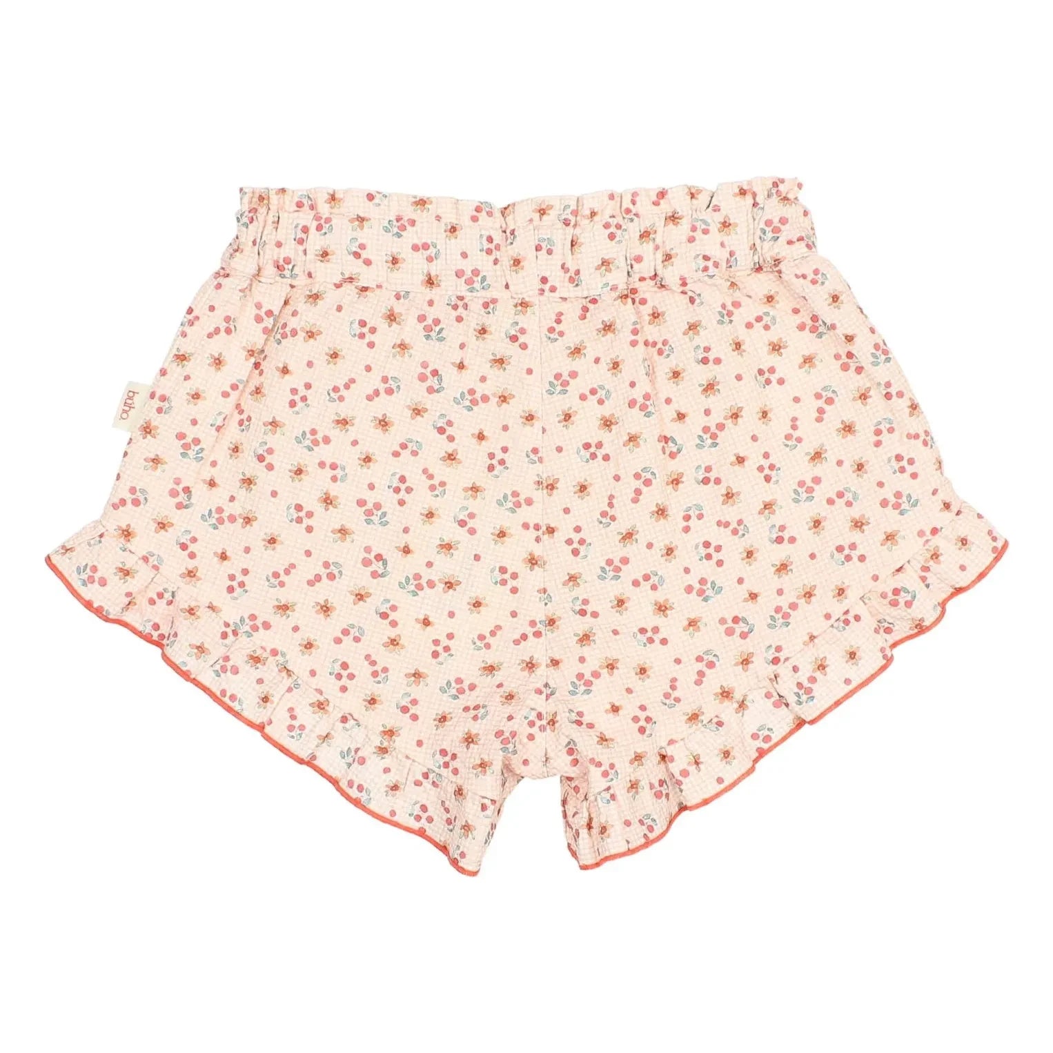 Búho - Checkered Floral Shorts | Peach