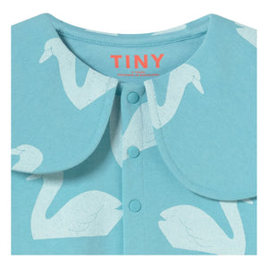 Tinycottons - Button-Down Collar Sweatshirt Swans | Light blue