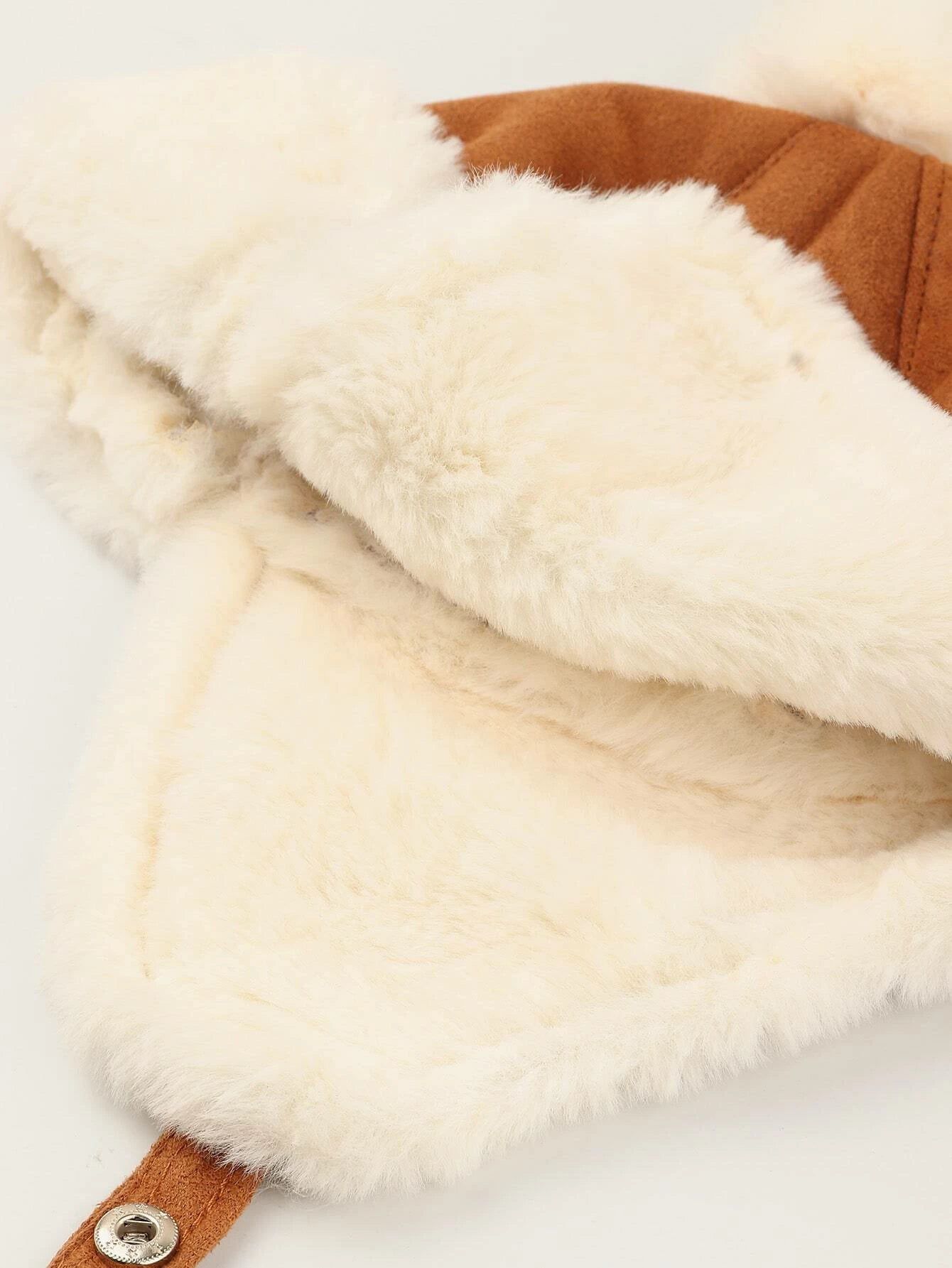 Dinossi - Polar Kürklü Ponponlu Pilot Çocuk Şapkası-Dinossi