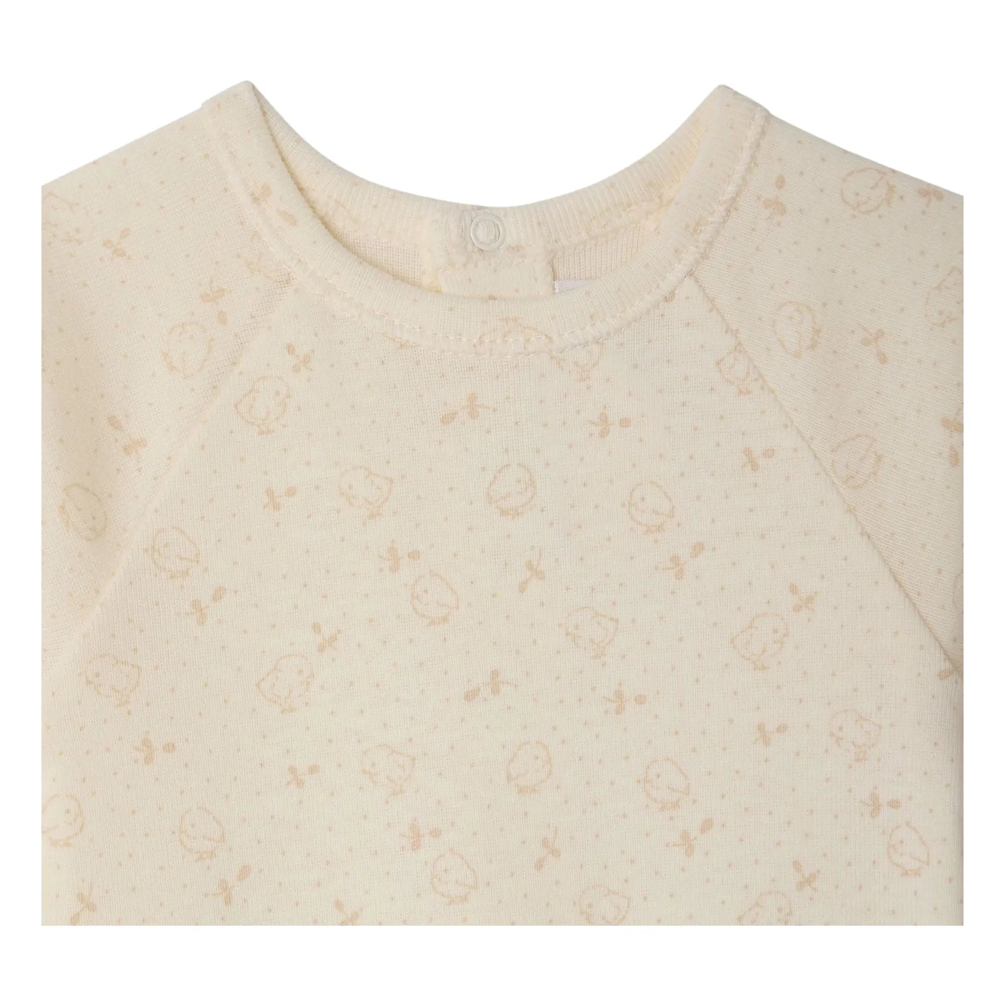 Bonpoint - Pijama Tif Poussins Organik Pamuk | Krem