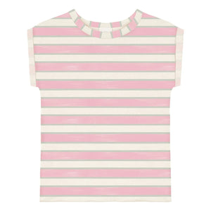 Studio Bohème – Bama Doppelt gestreiftes T-Shirt aus Bio-Baumwolle | Rosa