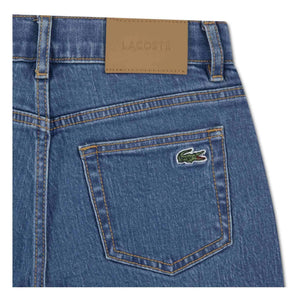 Lacoste - Düz Paça Logolu İşlemeli Jean | Açık Mavi
