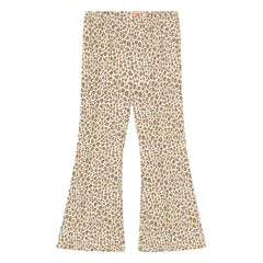 Tinycottons - Ripp-Schlaghose aus Bio-Baumwolle mit Leopardenmuster | Beige