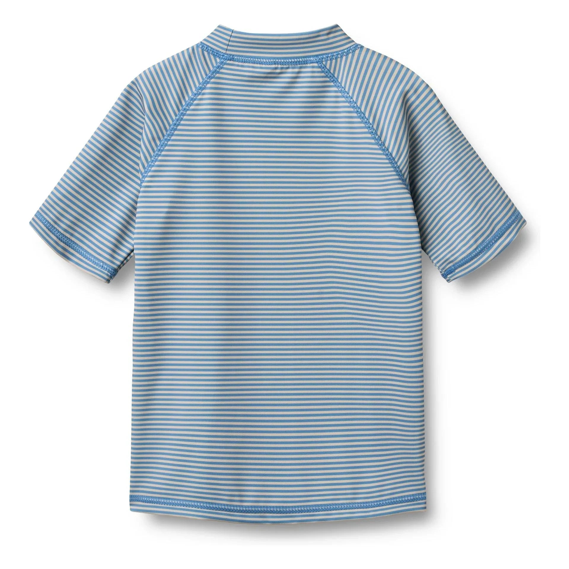 Wheat - Jackie Striped UV Resistant Swim T-Shirt Recycled Fibers | Light Blue