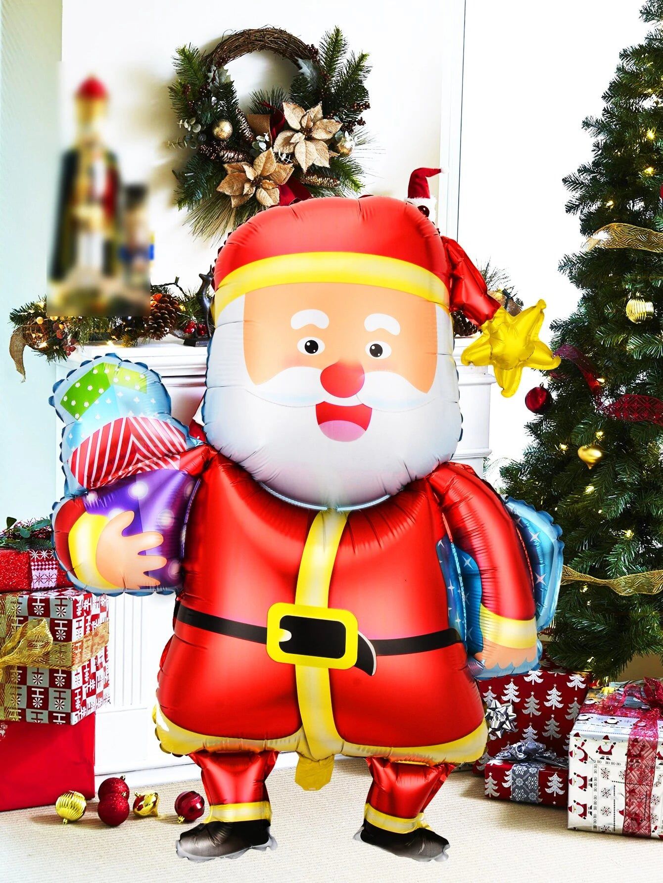 Yılbaşı - Noel Baba Büyük Boy Balonu 93CM-Dinossi