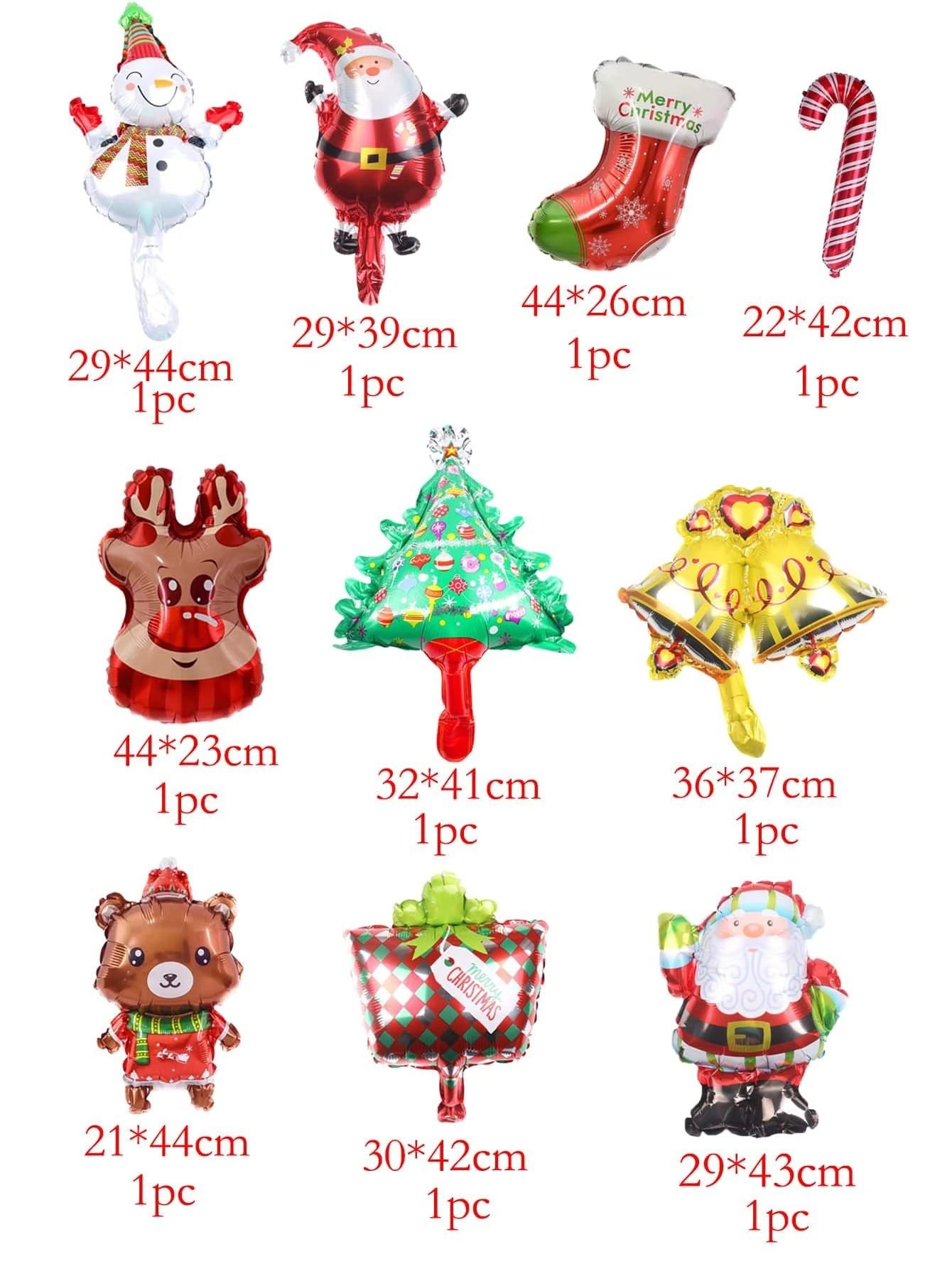 Yılbaşı - Noel Yeni Yıl Balonlar Seti 10 Adet-Dinossi