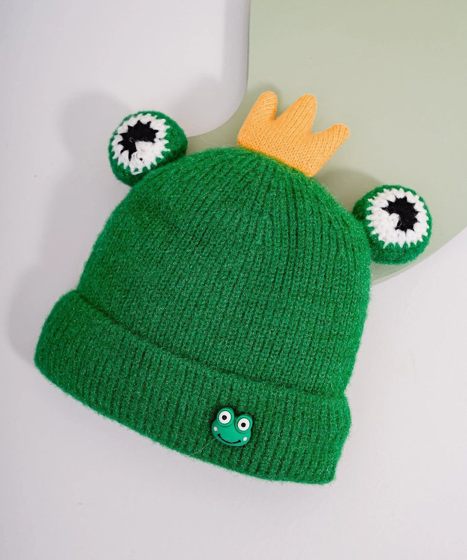 Dinossi - Yeşil Kral Kurbağa Çocuk Beresi Polarlı-Dinossi