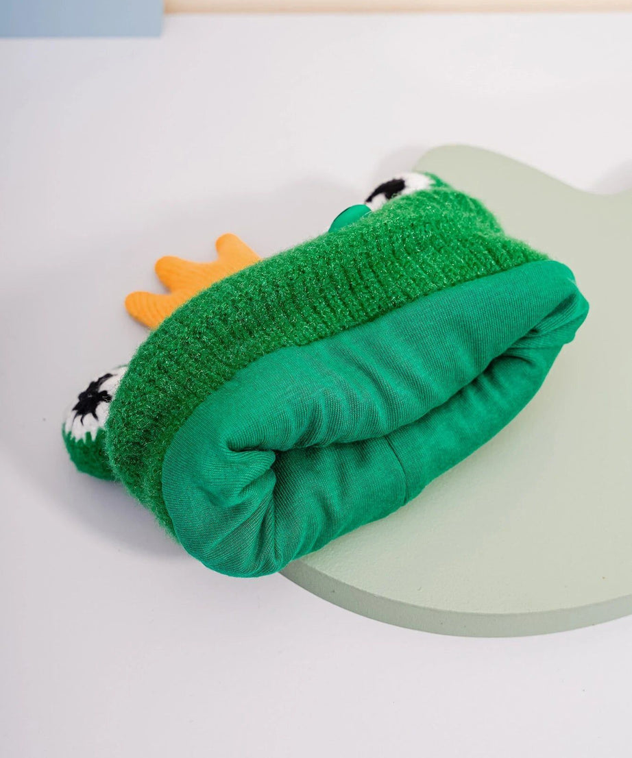 Dinossi - Yeşil Kral Kurbağa Çocuk Beresi Polarlı-Dinossi