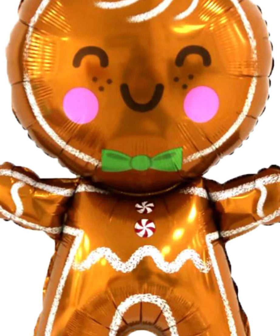 Yılbaşı - Noel Kurabiyesi Gingerbread Büyük Boy 80CM Yeni Yıl Dekoratif Balonu-Dinossi