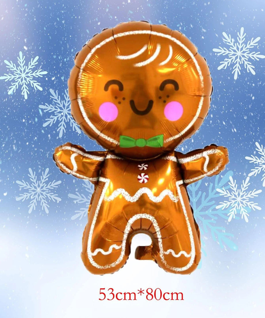 Yılbaşı - Noel Kurabiyesi Gingerbread Büyük Boy 80CM Yeni Yıl Dekoratif Balonu-Dinossi