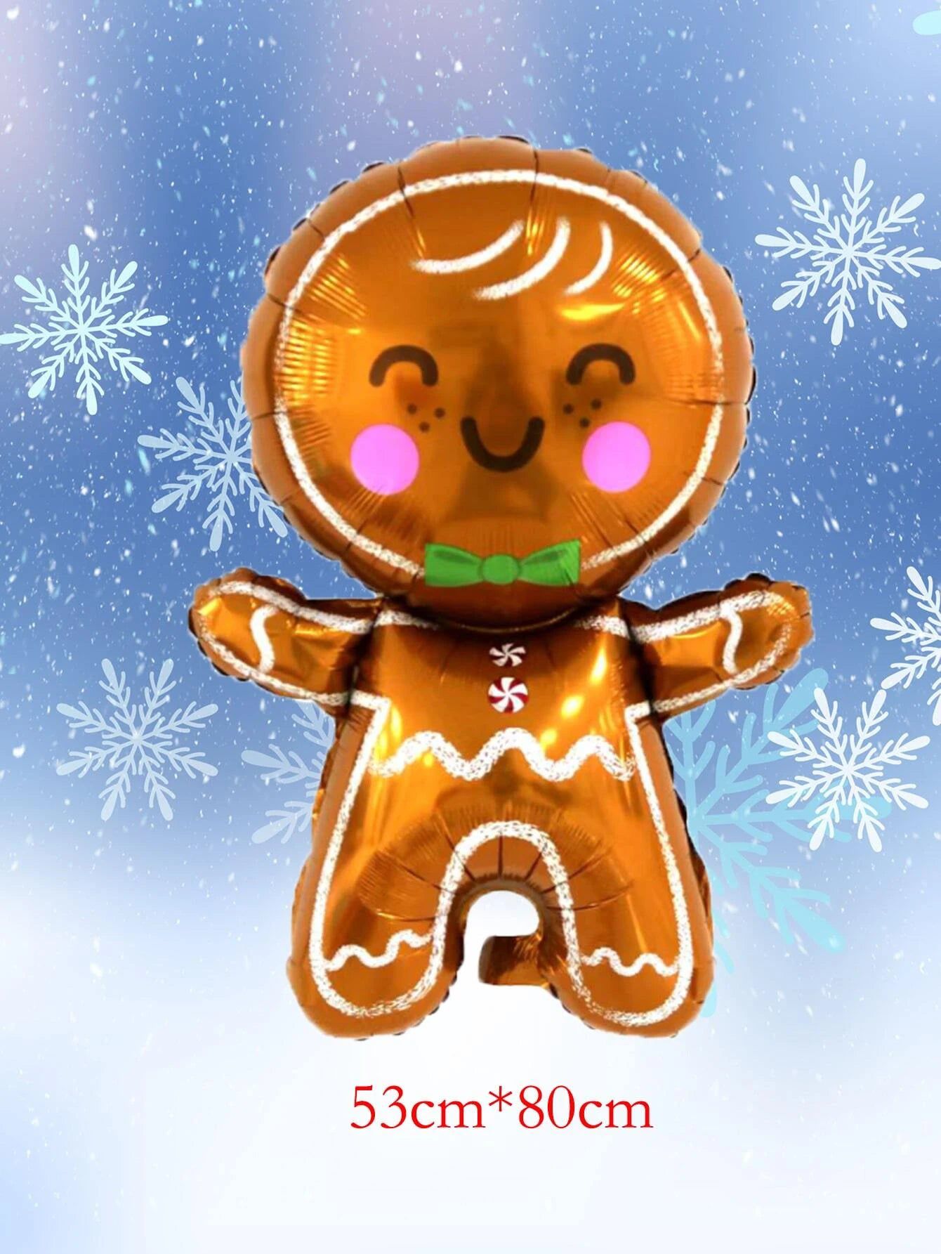 Yılbaşı - Noel Kurabiyesi Gingerbread Büyük Boy 80CM Yeni Yıl Dekoratif Balonu-Dinossi