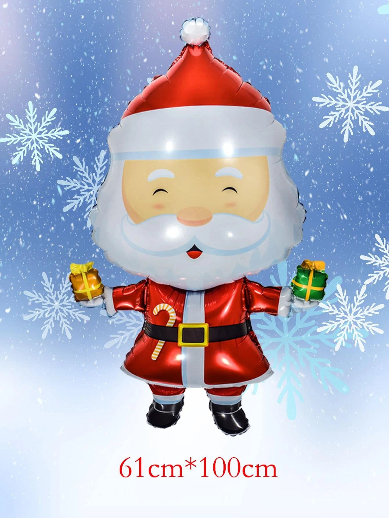 Yılbaşı - Noel Baba Büyük Boy 100 CM Yeni Yıl Dekoratif Balonu-Dinossi