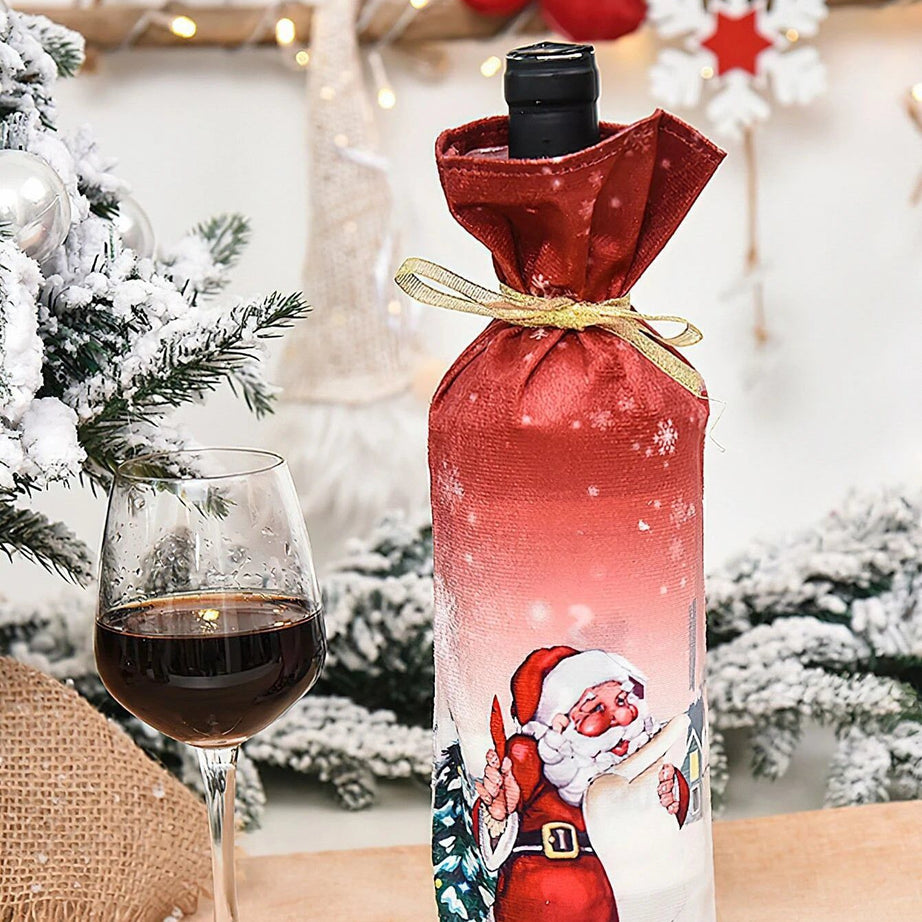 Dinossi - Yılbaşı Noel Baba Şarap Şişesi Giydirme Elbisesi-Dinossi