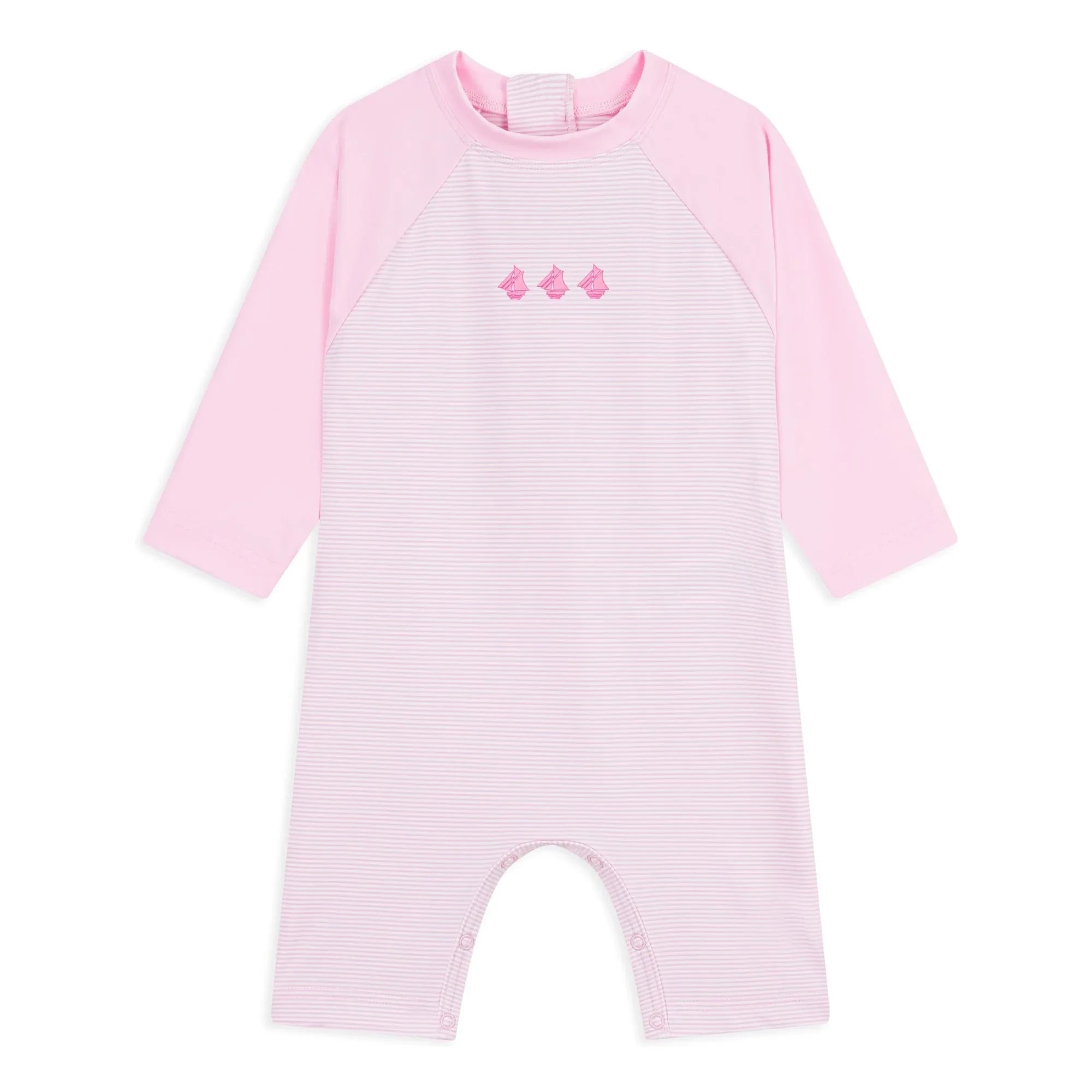 Petit Bateau - Çizgili UV korumalı mayo | Pembe