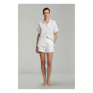 Vanessa Sposi - Short-Sleeve Linen Daily Shirt | Ivory