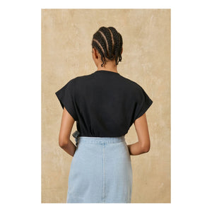 Louise Misha - Astralys Baumwoll-T-Shirt | Schwarz