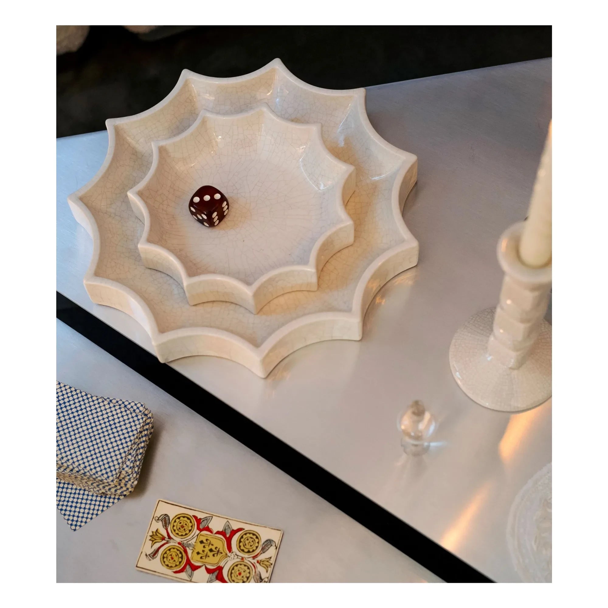 The Socialite Family - Tasca pocket organizer with crack glaze | Cream