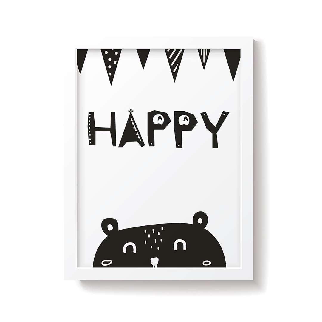 Snuz Happy Nursery Print - Monochrome-Prints- | Natural Baby Shower