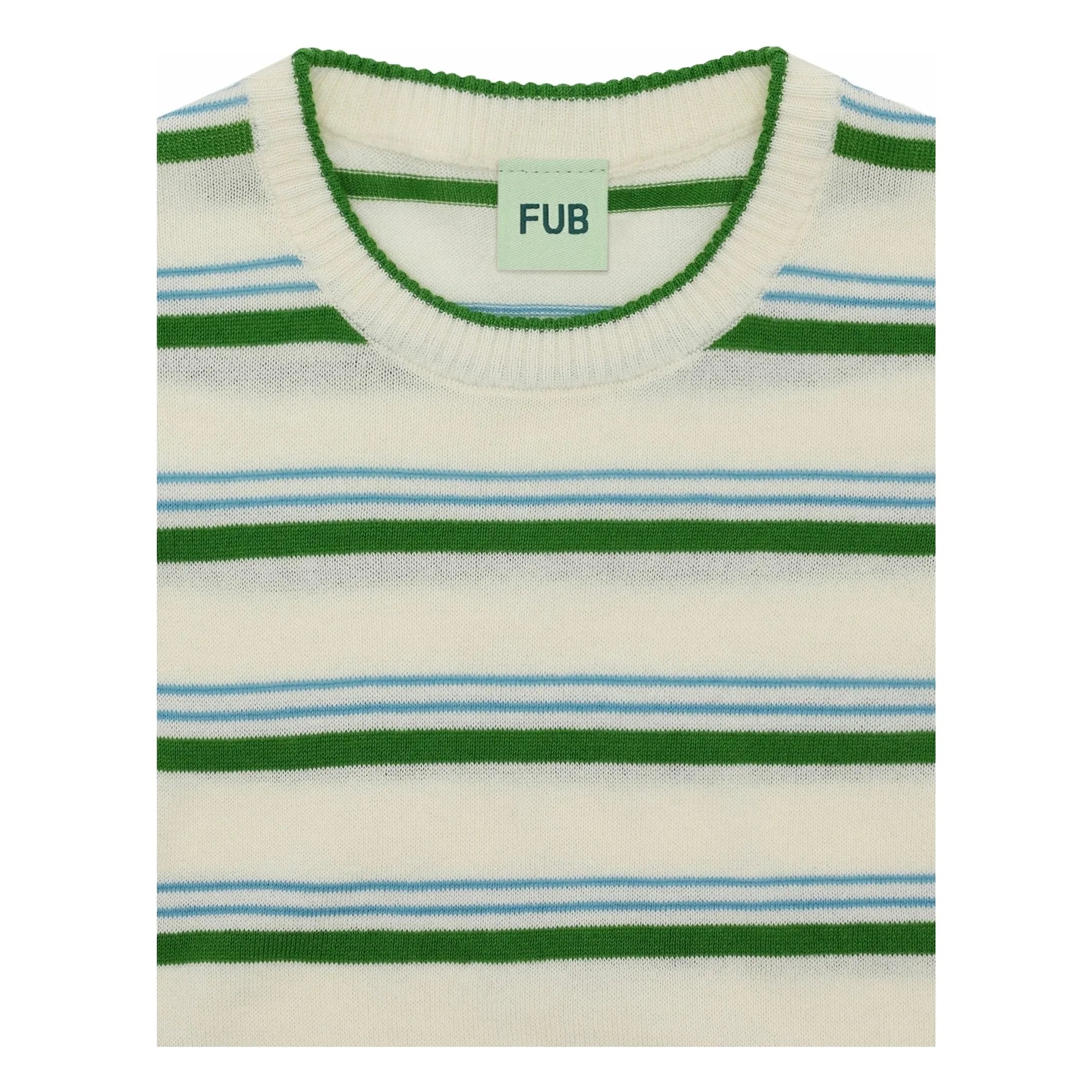 FUB - Striped T-Shirt Extra Thin Mesh Organic Cotton | Green