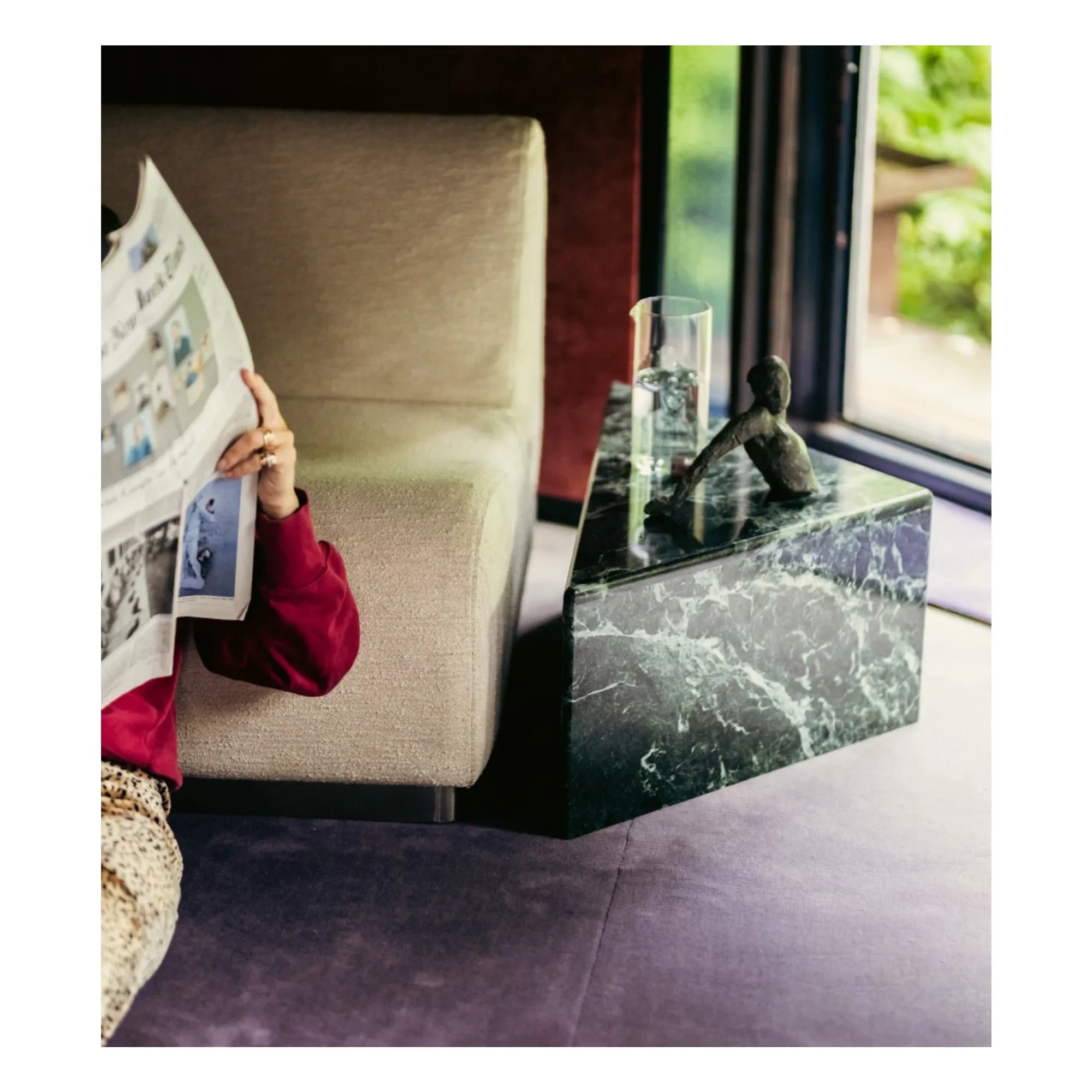 The Socialite Family - Triangolo Marble Side Table | Green Marble