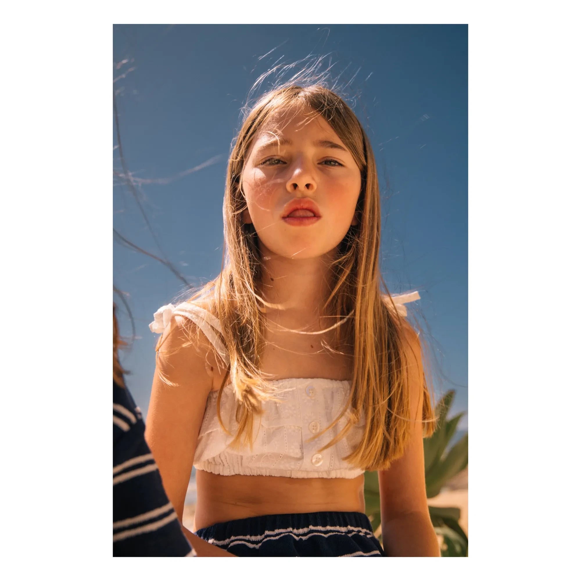 We Are Kids - Mandy Organik Pamuk Nakışlı Crop Top | Beyaz