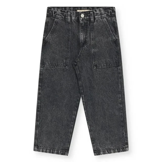 The New Society - Wide Leg Jeans | Merle Grey - Black