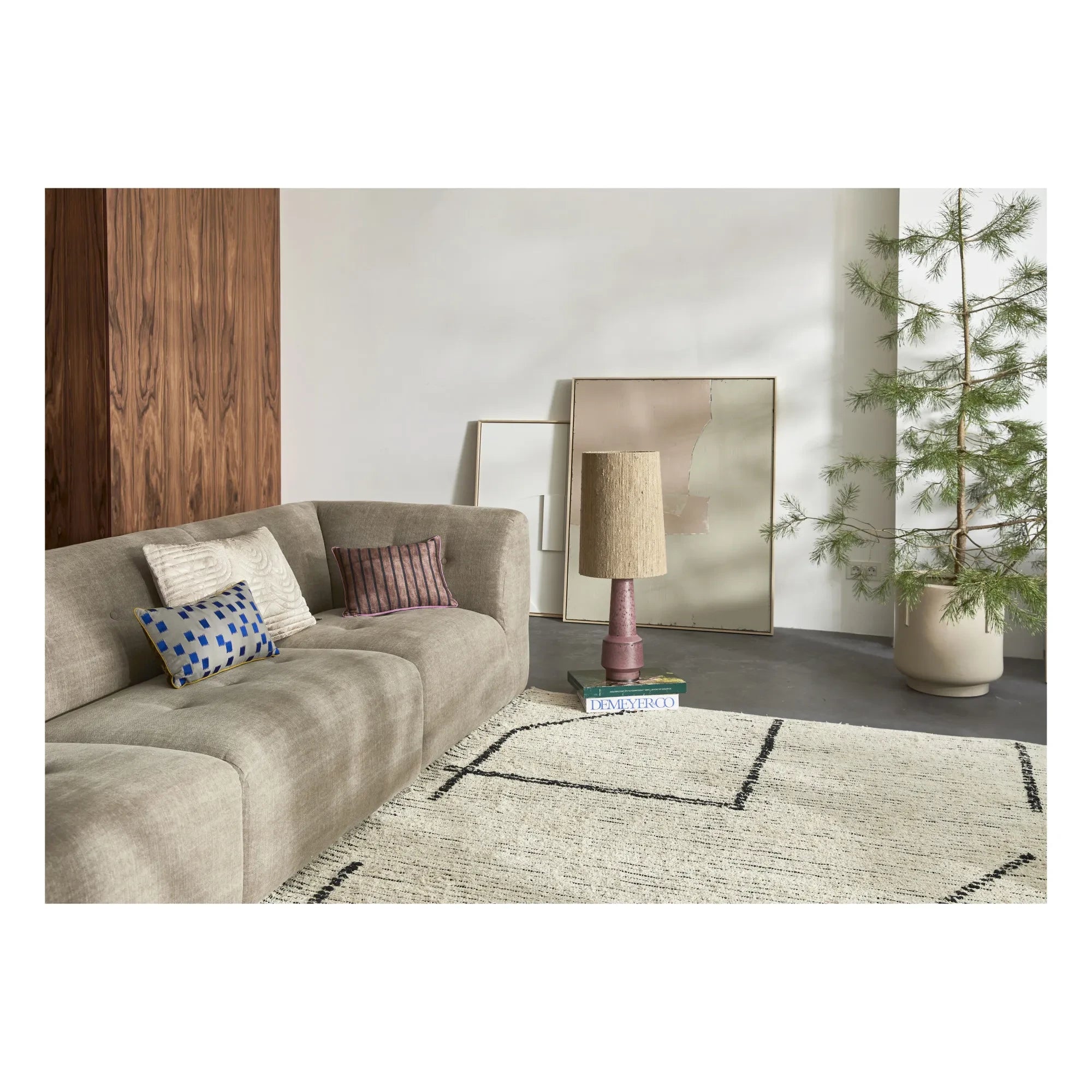 HKliving – Teppich aus recycelter Baumwolle | Creme
