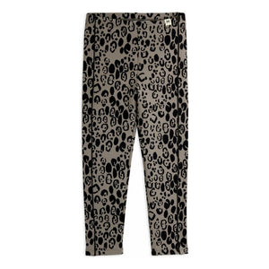 Mini Rodini – Leggings aus Bio-Baumwolle mit Leopardenmuster | Grau