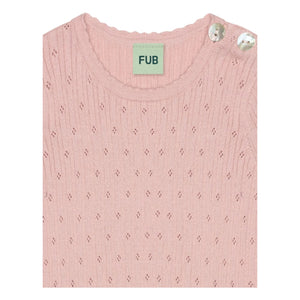 FUB - Fein gestrickter Body aus Bio-Baumwolle mit Pointelle-Muster | Hellrosa