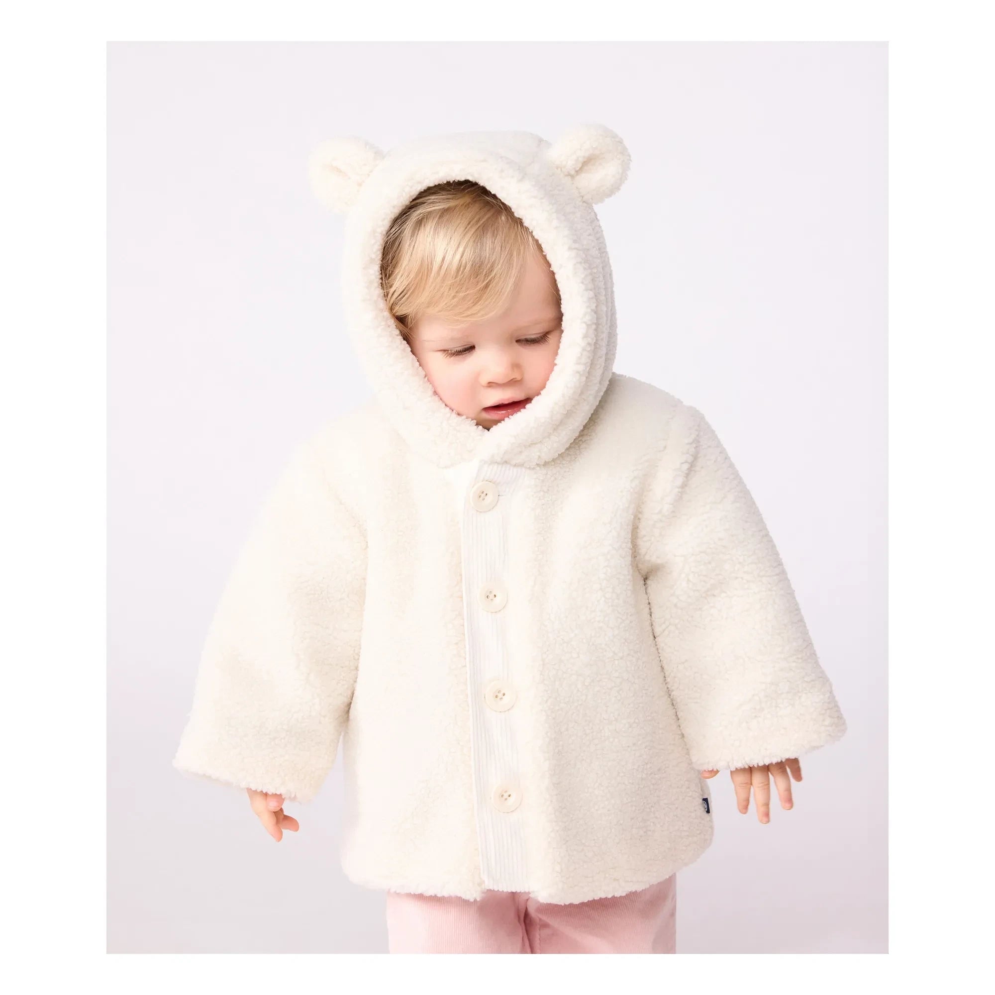 Petit Bateau - Sherpa-Ohrringe mit Ohren | Ecru