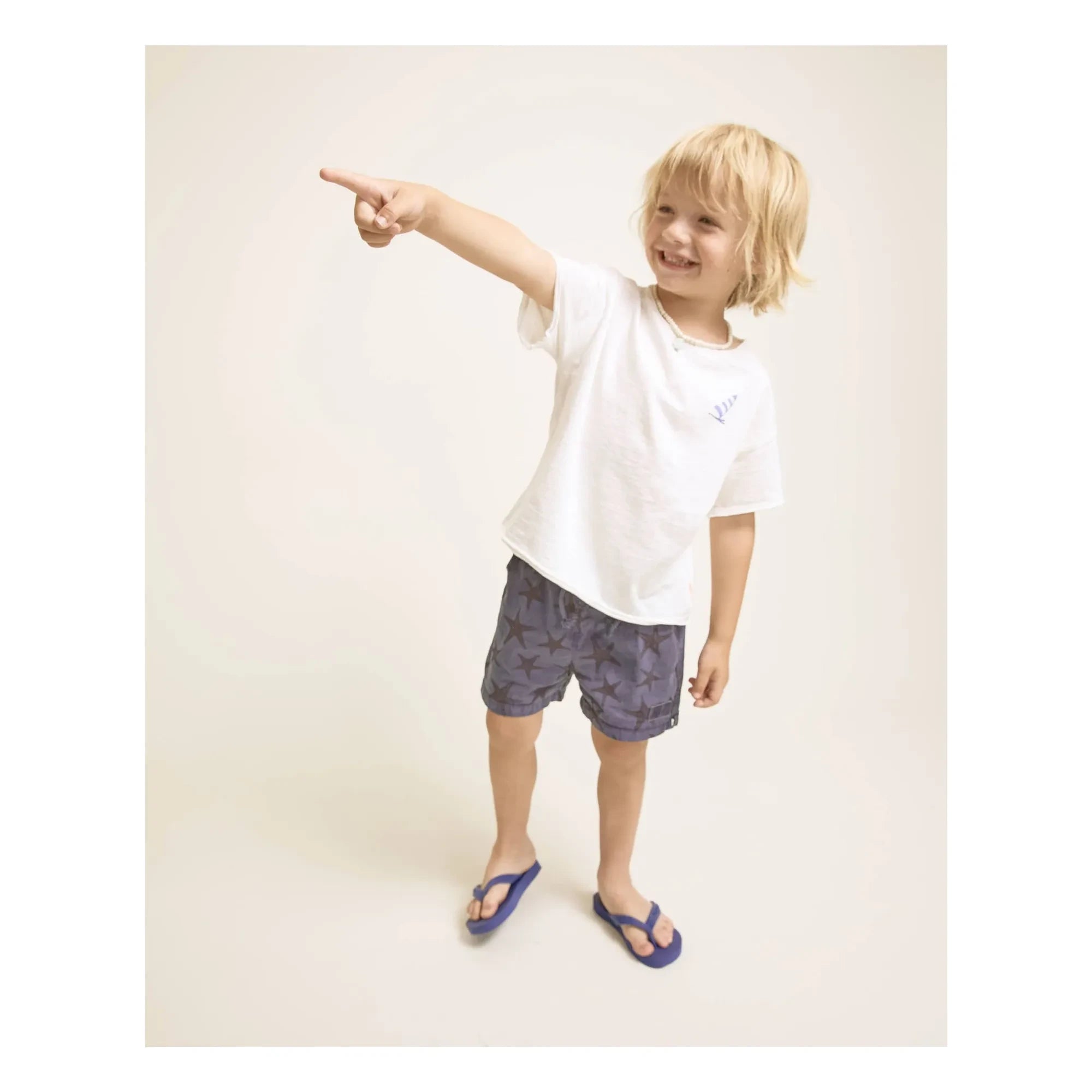 Búho - Etoiles de Mer Badehose aus Bio-Baumwollpopeline | Marineblau