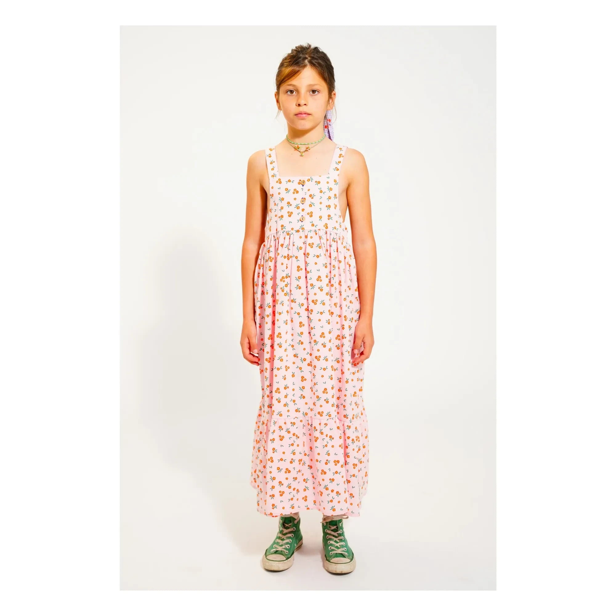 Piupiuchick - Organic Cotton Flower Dress | Peach