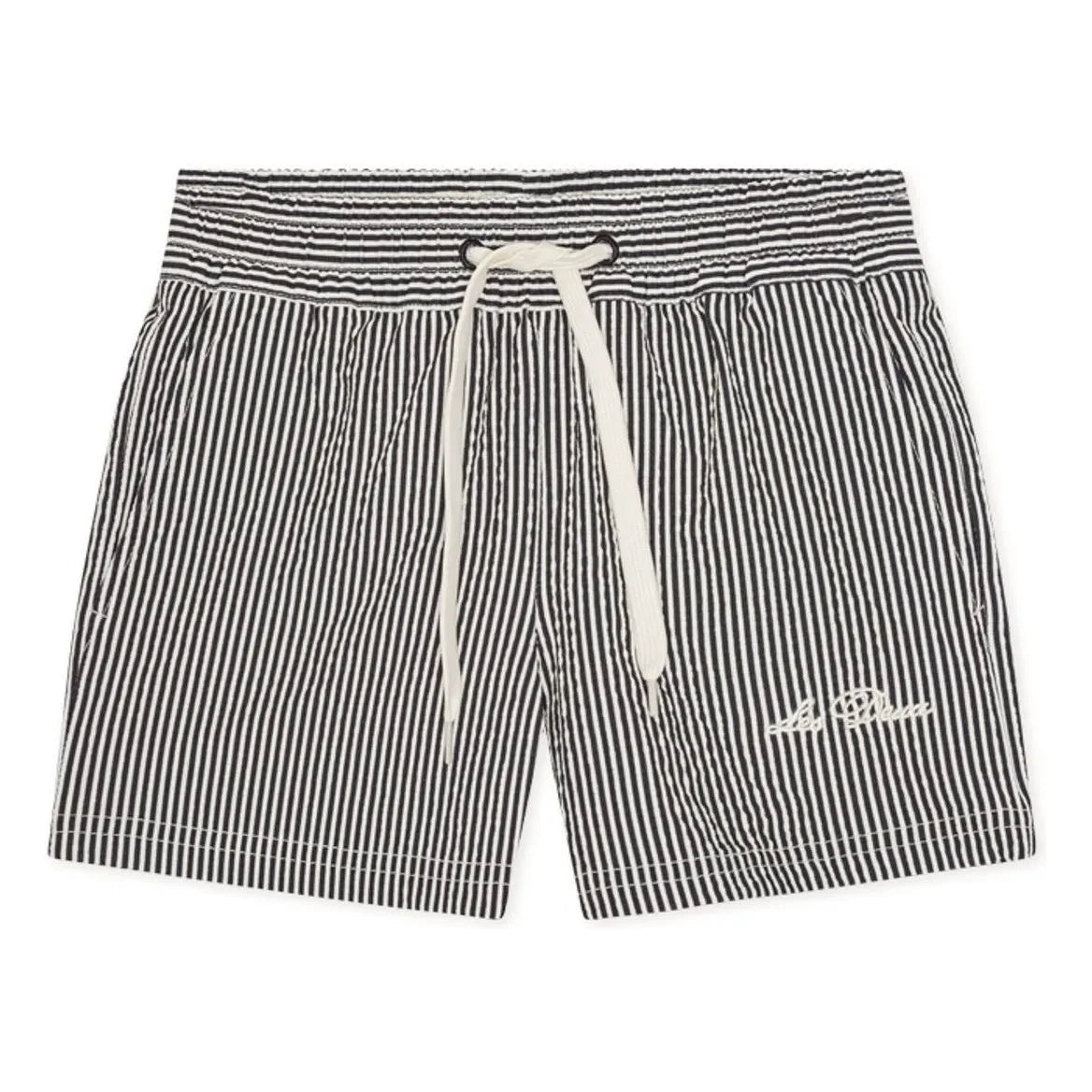Les Deux - Stan Gestreifte Badeshorts | Schwarz