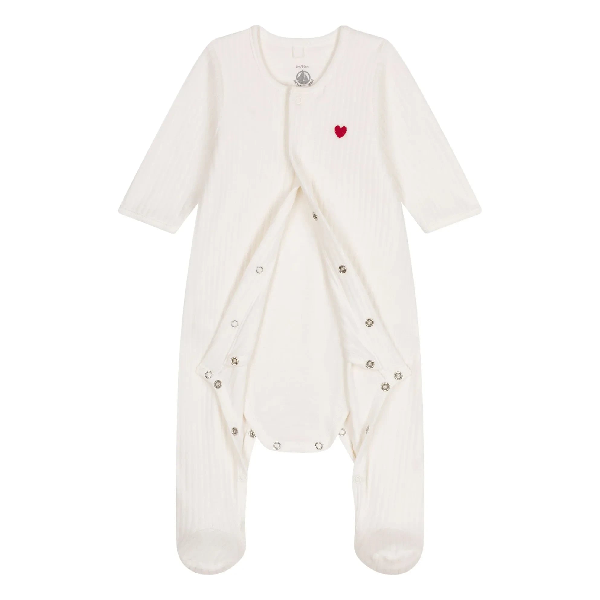 Petit Bateau - Fuchs Pyjama aus Bio-Baumwolle | Ecru