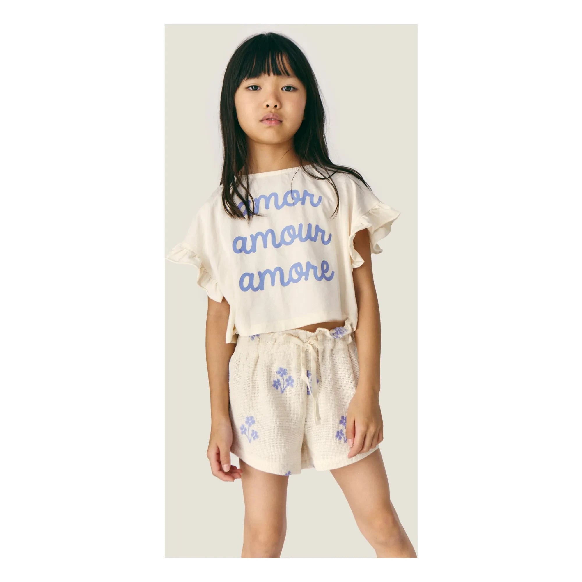 Mipounet - Amour T-shirt Organik pamuk | Ekru