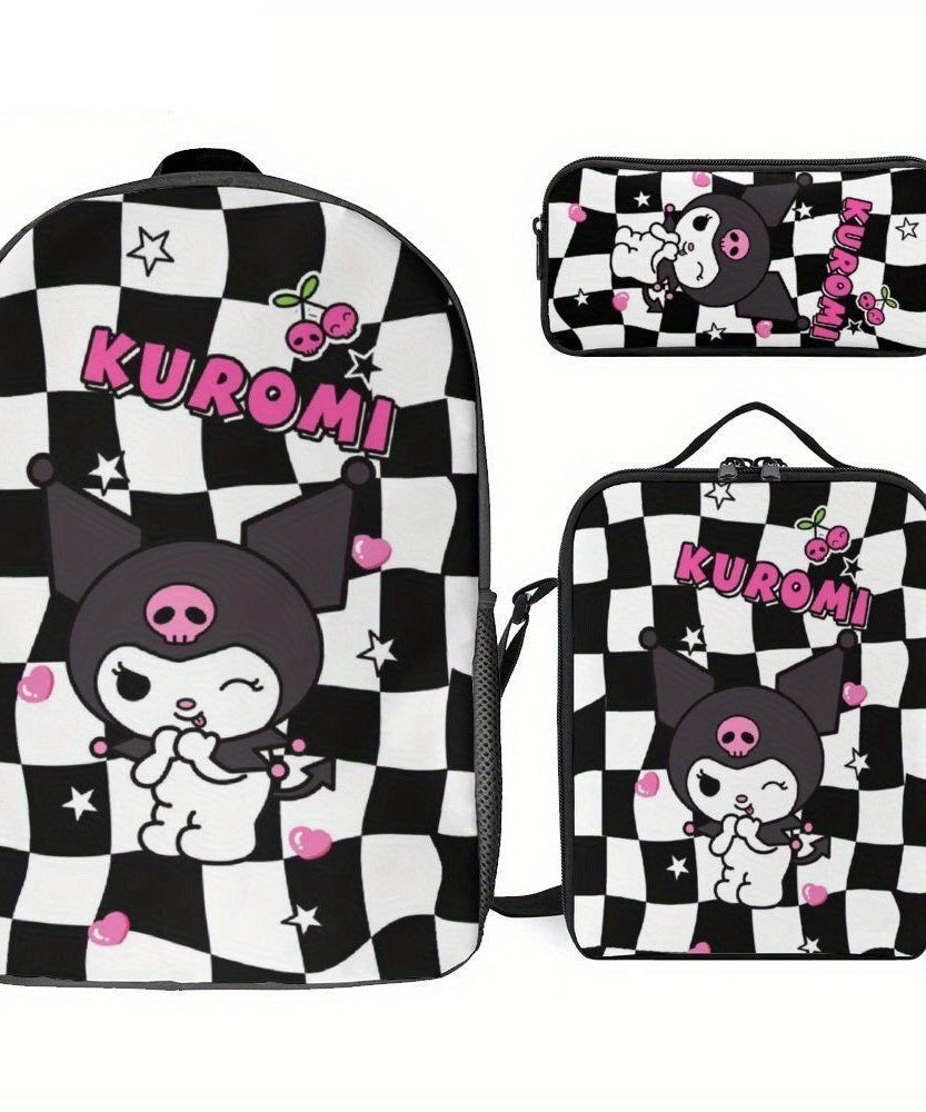 Sanrio - Kuromi 3lü Okul Çanta Seti-Dinossi